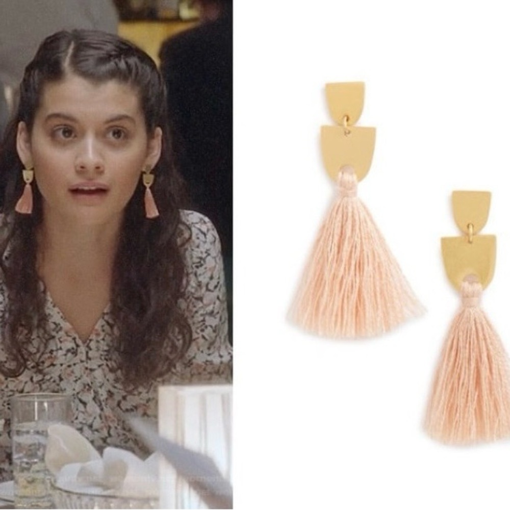 Madewell Gold and Lavender Tassle Earrings - Picture 3 of 3